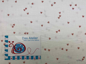Musselin hearts, weiss