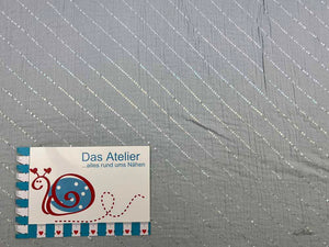 Musselin m. holografischen Streifen, hellblau