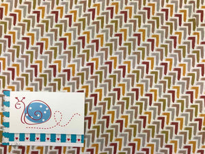 Musselin geometric, weiss/braun
